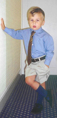 Oliver dressed up for his job interview!